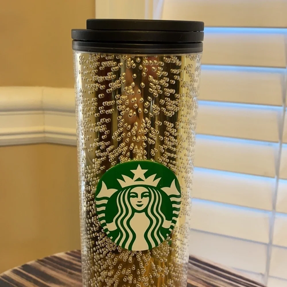 Starbucks Gold Bubble 16 oz Travel Tumbler - 2020 Holiday